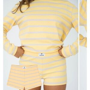 PARKE Yellow Striped Women's Shorts